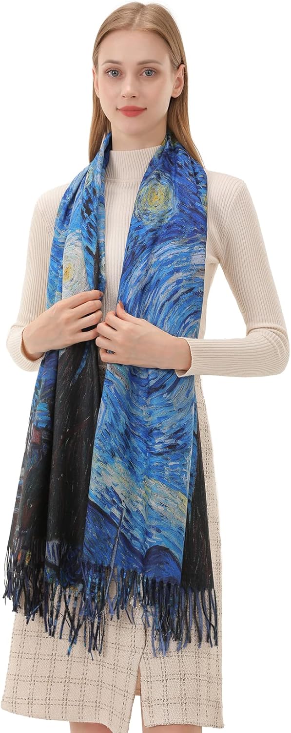 Star Sky Vintage Oil Painting  - Pashmina Wrap Large 评论和价格