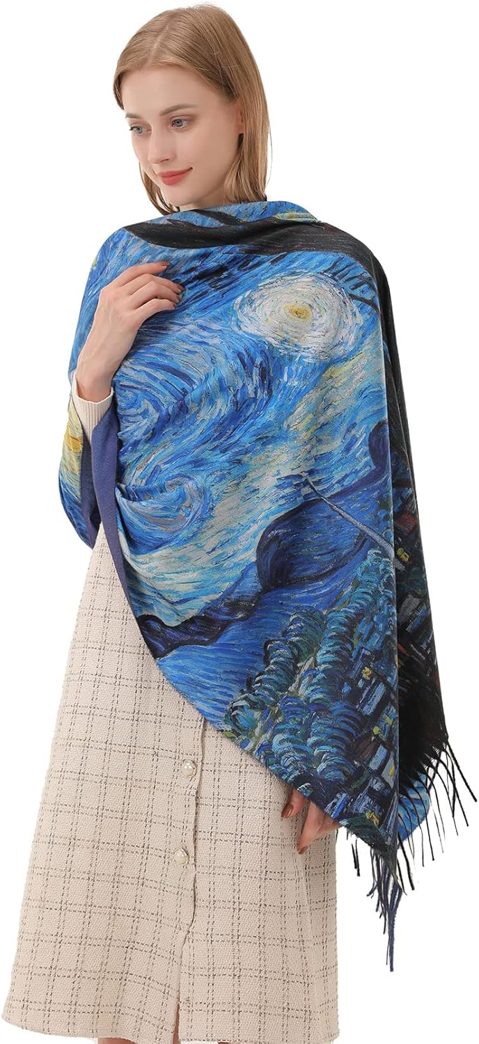 Star Sky Vintage Oil Painting  - Pashmina Wrap Large 评论和价格