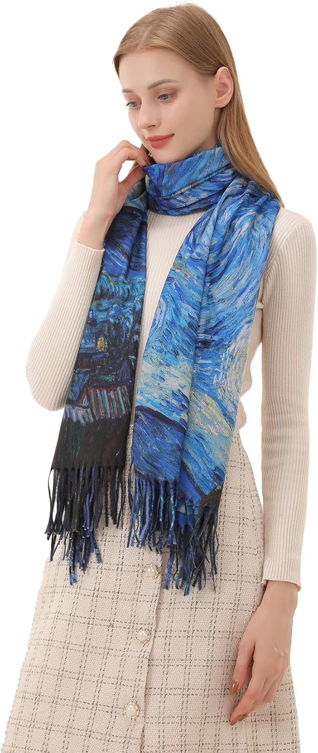 Star Sky Vintage Oil Painting  - Pashmina Wrap Large 评论和价格