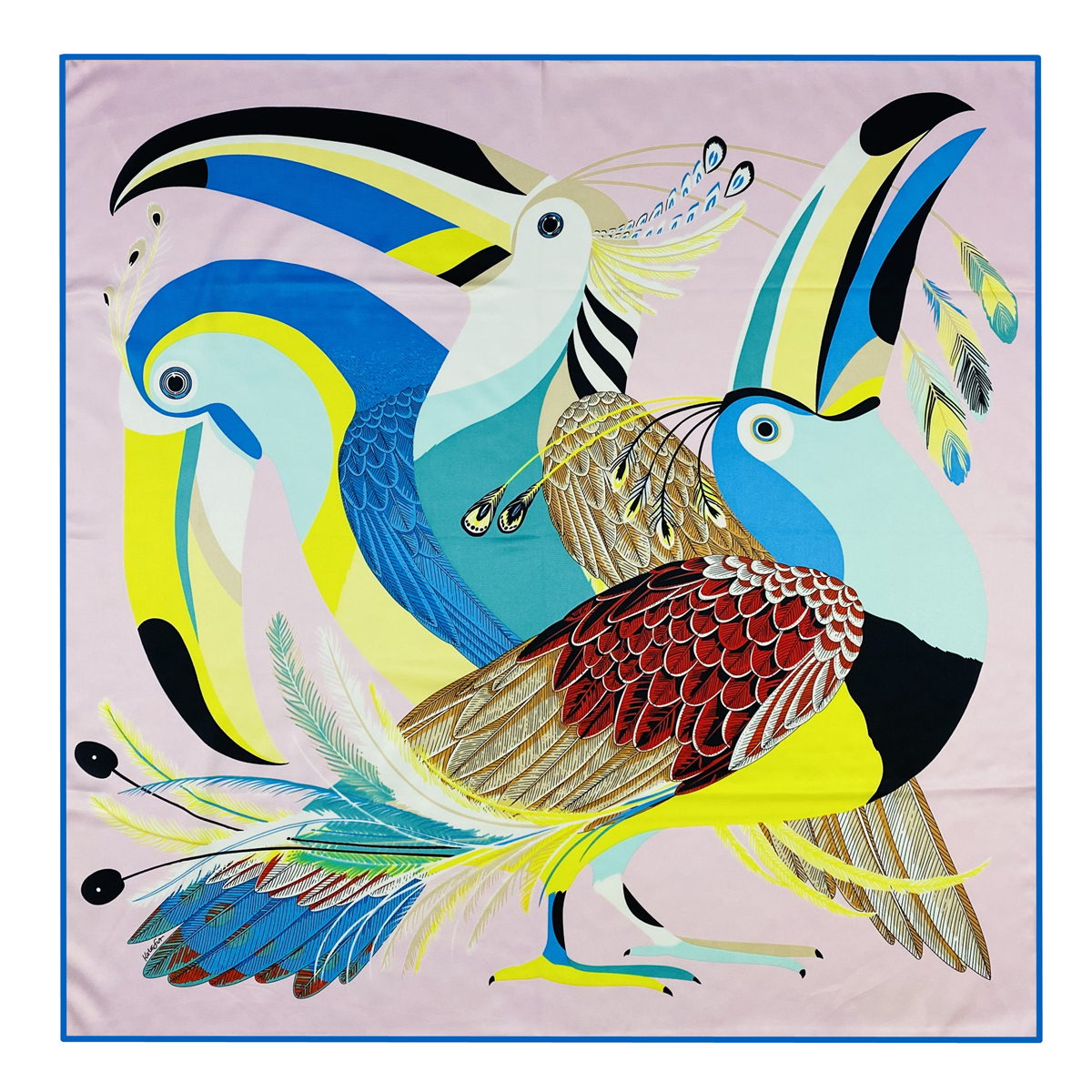 90cm Luxury Parrot Twill Silk  - Scarf Silk Square 评论和价格
