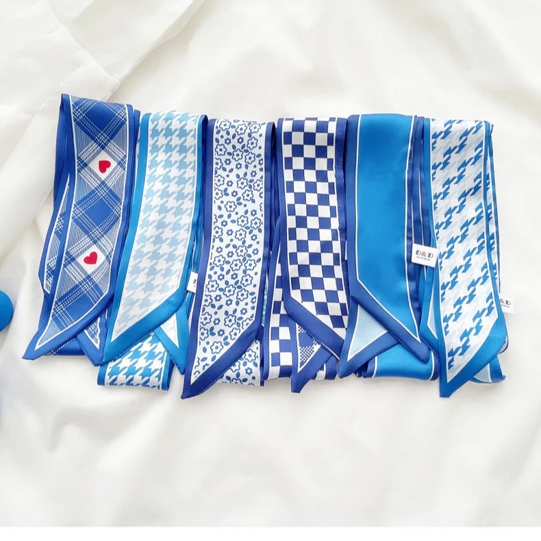 Klein blue silk scarf new chec - Silk Tie Striped 评论和价格