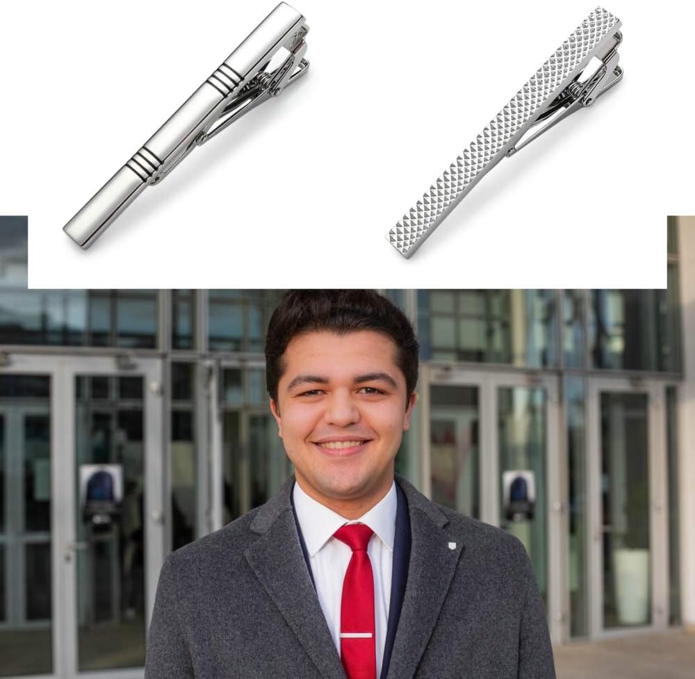 Tie Clips for Men, Classic Sty - Tie Bar Set Gift 评论和价格