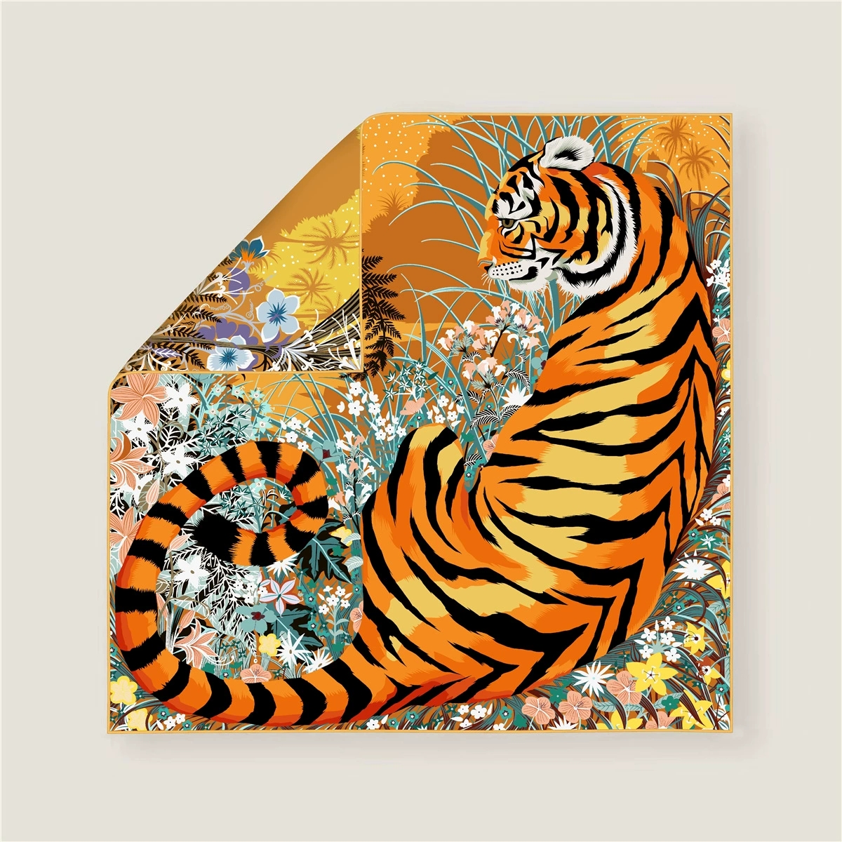 70CM Curled Edge Twill Silk Sq - Scarf Silk Square 评论和价格