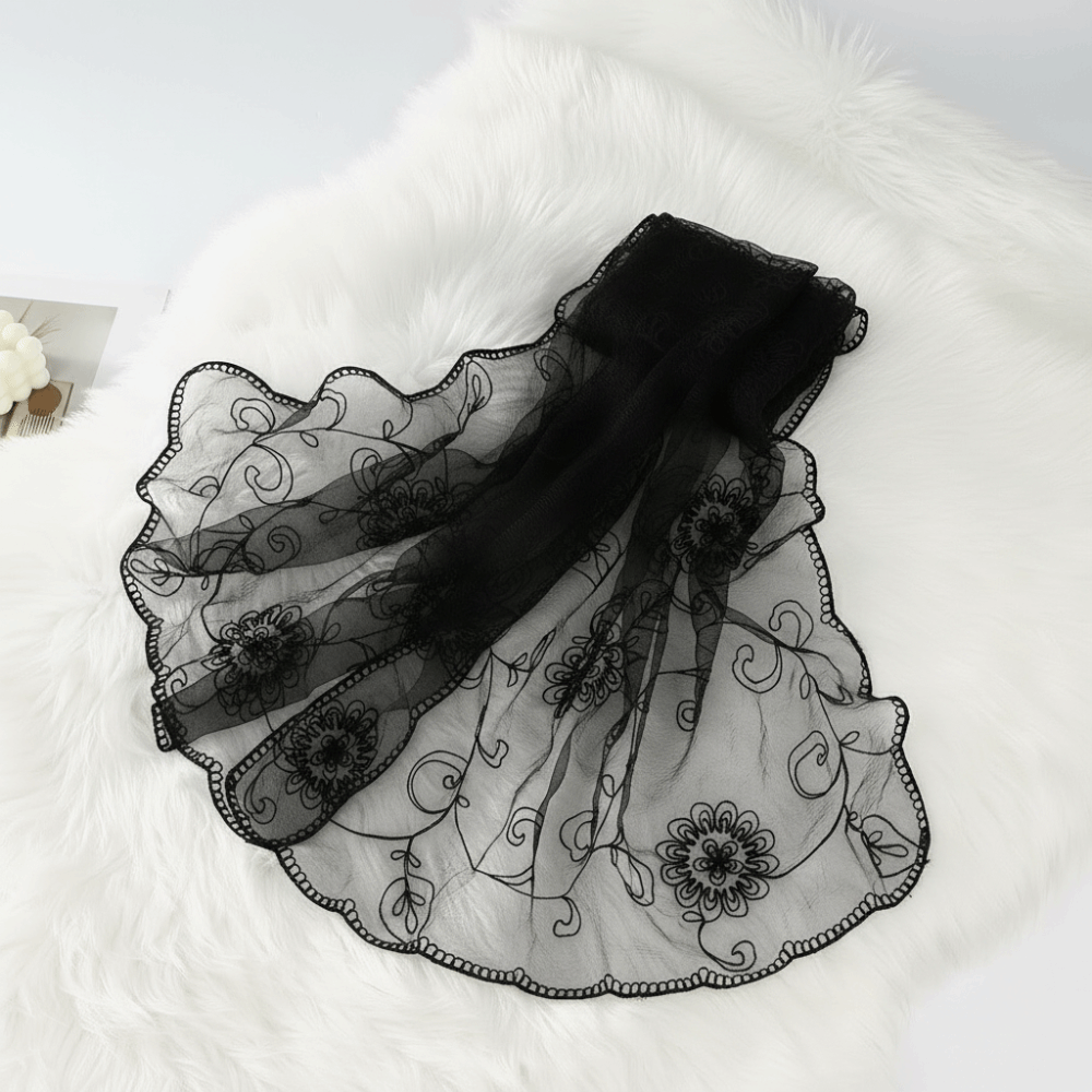 Lace Scarf Embroidered Floral  - Stole Wedding Shawl 评论和价格