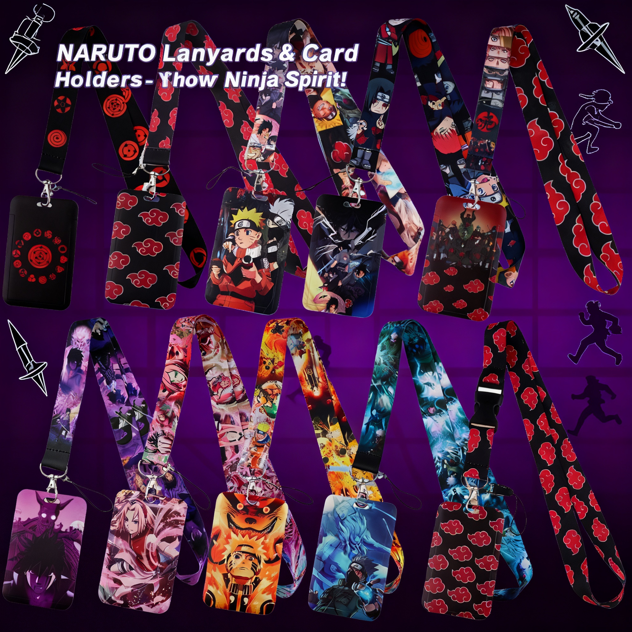 Japanese Anime Red Clouds Busi - Lanyard Badge Holder 评论和价格