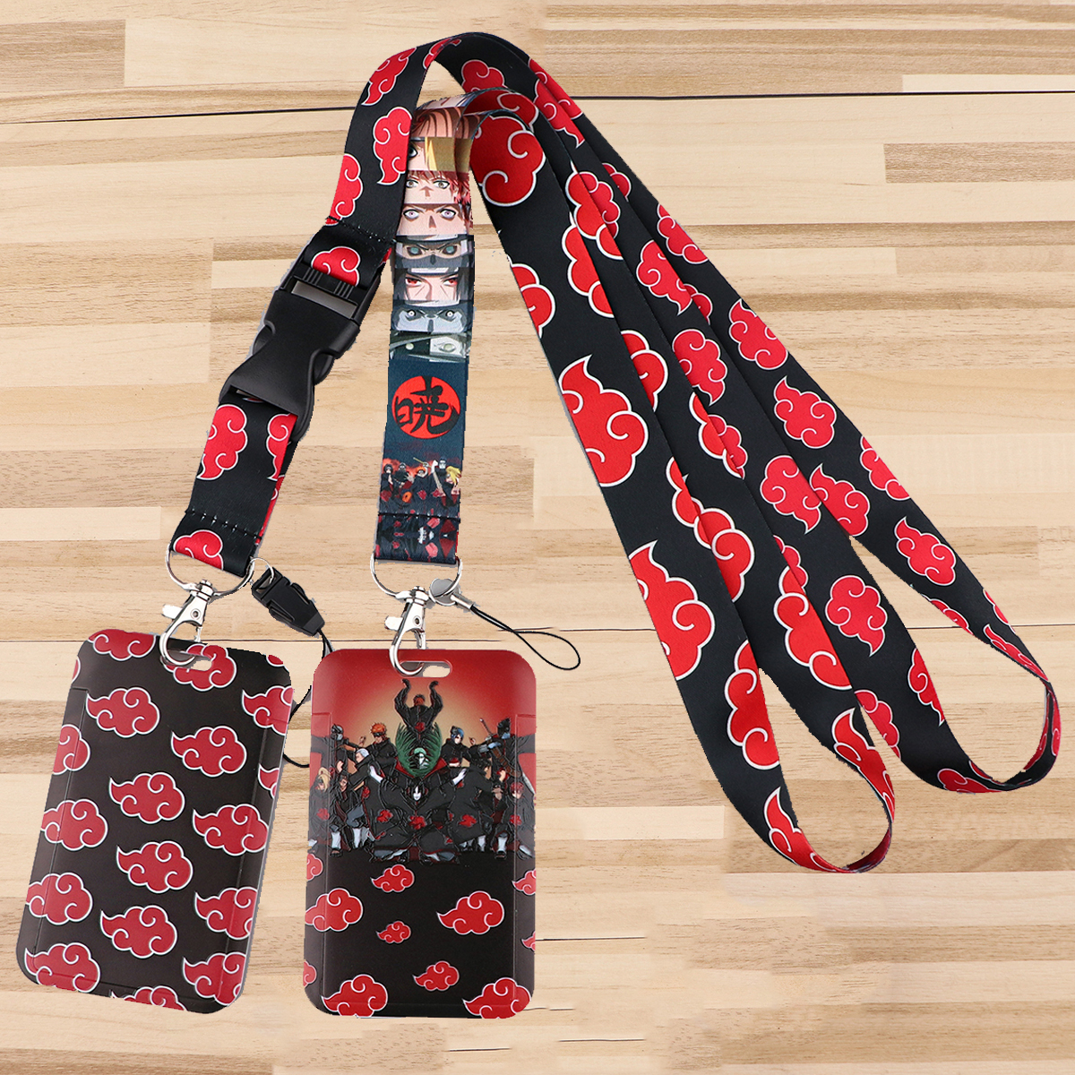 Japanese Anime Red Clouds Busi - Lanyard Badge Holder 评论和价格