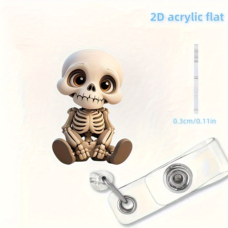 2D Flat, Acrylic Dazed Skull H - Lanyard Badge Holder 评论和价格
